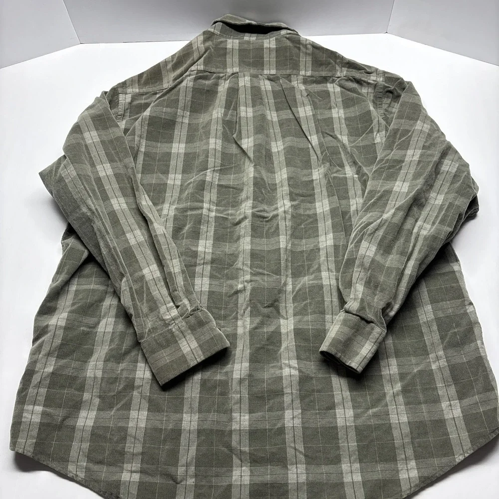 VTG  Roundtree & Yorke Shirt‎ long Sleeve green plaid XL